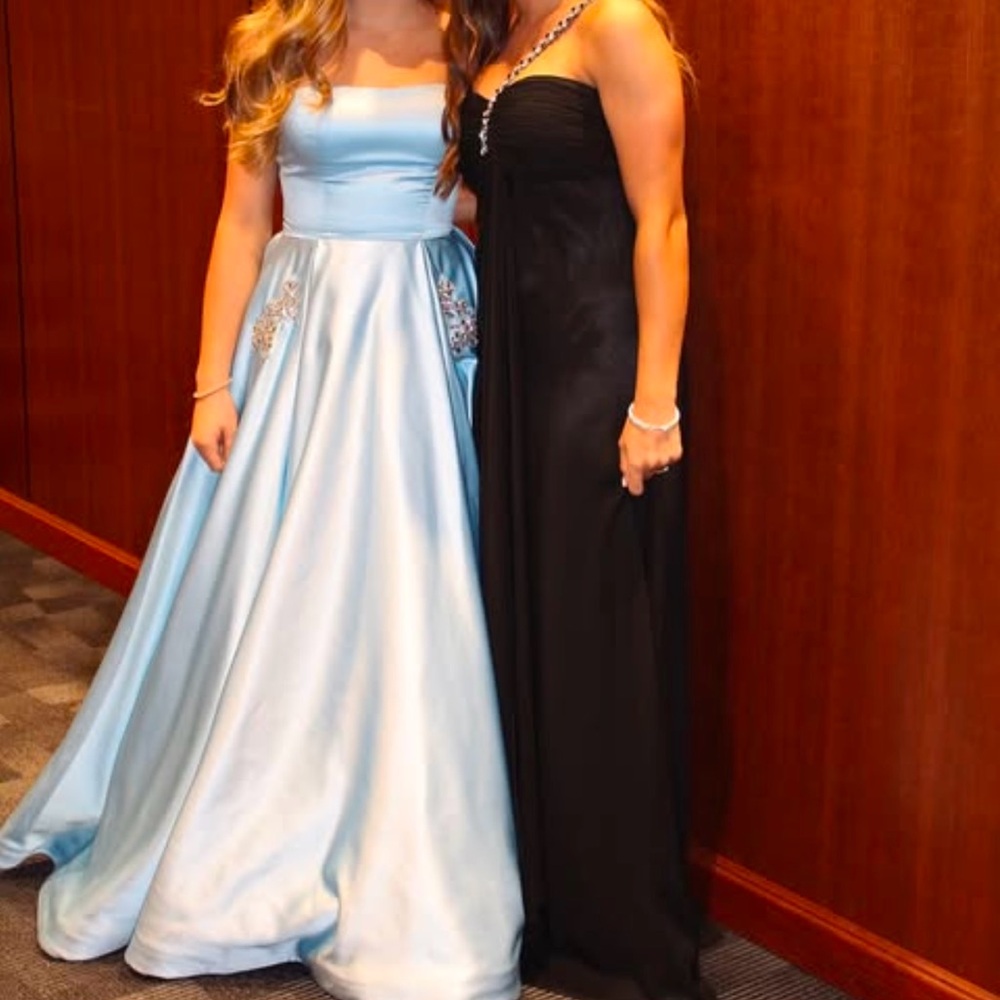 Sherri Hill Cinderella blue evening gown.